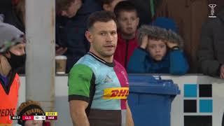 Danny Care has some fun with The Shed away at Gloucester