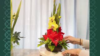 輕鬆插花easy flower arrangement ：劍蘭、蝴蝶蘭 sword lily，moth orchid ｜ikebana | цветок | cắm hoa