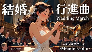 【名曲】結婚行進曲 -メンデルスゾーン- 1時間 / Wedding march -Mendelssohn- / relaxing classical music /作業用・睡眠用BGM