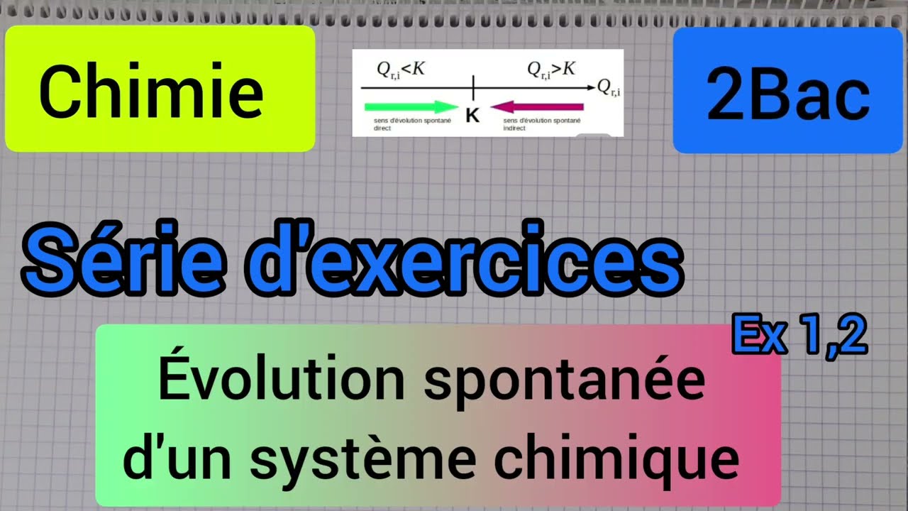 évolution Spontanée D'un Système Chimique : Série D'exercices : 2Bac ...