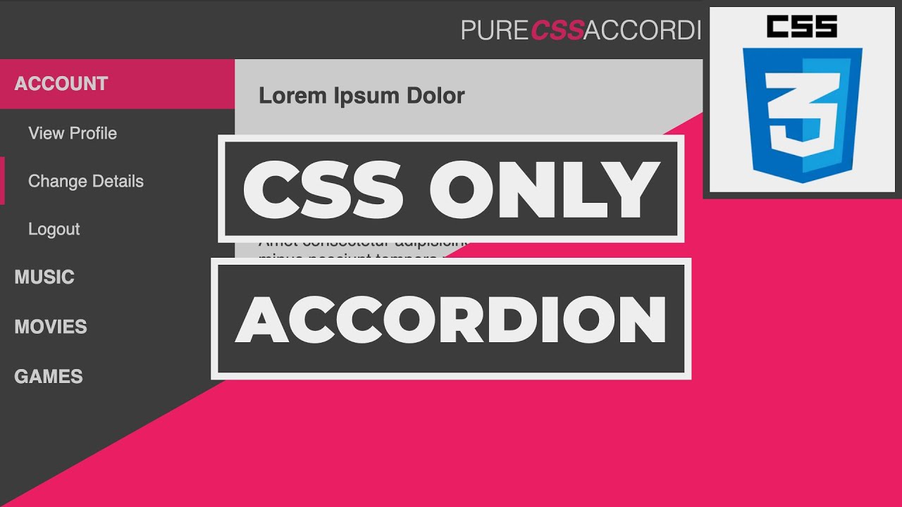 Pure CSS Accordion Menu