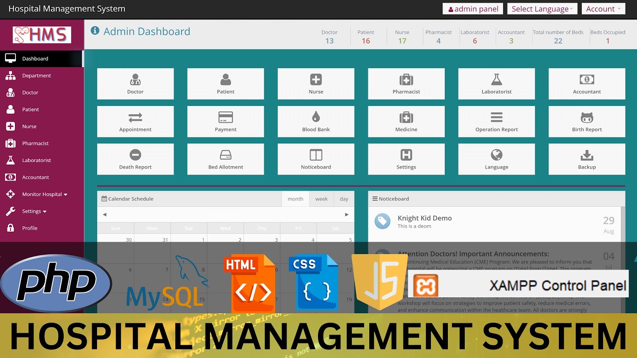 Web Application Project Using Html Php And Mysql Hospital Management