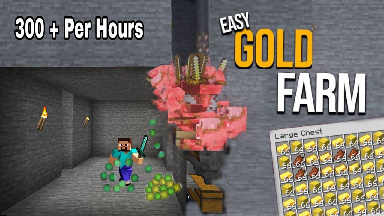 Minecraft Easy Gold Farm 1.20 Tutorial | 5000 Items Per Hours - YouTube