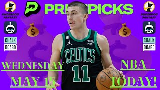 NBA PRIZEPICKS TODAY | Wednesday May 15 2024 | BEST BASKETBALL DFS PICK'EM | SLEEPER