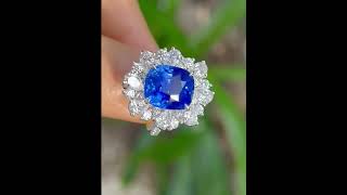 Jewelryay-New arrivals.18K Gold 7.98ct Rich Cornflower Blue Sapphire Ring #new #sapphire #jewelry