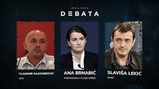 Insajder debata: Ana Brnabić i predsednici UNS i NUNS