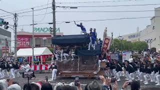 令和５年　10月8日　鳳だんじり祭ウィングス前やり回し　富木