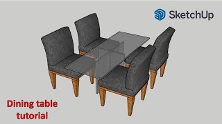 Sketchup Tutorial: How to make a Dining table ? || By Vijay