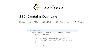 LeetCode Contains Duplicate Solution Explained - Java