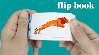 My flip book idea animation-running lion