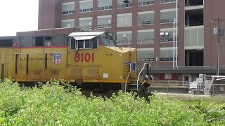 UP 8101,5297 With Half Autorack And Boxcar Westbound{8/9/20}Battle Creek Michigan