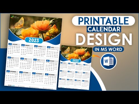 Printable Calendar Design 2023 Using Microsoft Office Word Full Tutorial