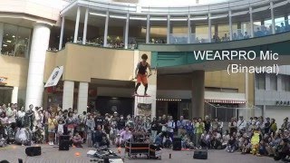 [Binaural Review] Street performance recorded by Roland WEARPRO Mic with GoPro