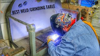 Building the (ULITIMATE) Welding ,Cutting, Grinding table from a (Sand Blast Cabinet)