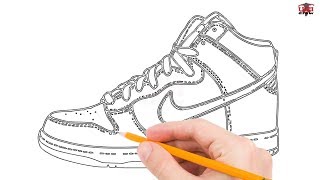How to Draw Jordans Step by Step Easy for Beginners/Kids – Simple Jordan Shoe Drawing Tutorial