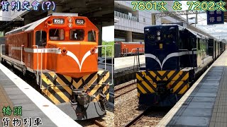 貨列交會(?) 2022/8/22 橋頭 7801次 貨物列車(本務R159) 進出站+7202次 貨物列車(本務R40) 中速通過