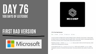 MICROSOFT INTERVIEW QUESTION | First Bad Version (LeetCode problem 278)