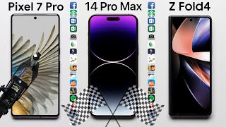 Google Pixel 7 Pro vs. iPhone 14 Pro Max vs. Galaxy Fold 4 Speed Test