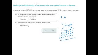 Finding the multiplier to give a final amount after a percentage increase decrease (ALEKS examples)