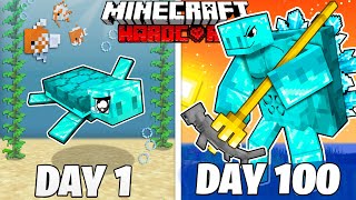 I Survived 100 Days as A DIAMOND TURTLE in HARDCORE Minecraft
