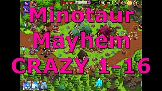 Crazy Defense Heroes #87 – MINOTAUR MAYHEM, CRAZY map 1-16 perfect