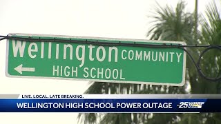 Wellington High School operating on generator power without air conditioning, internet