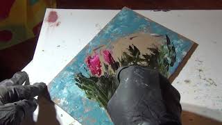 Simple oil impasto painting demo. Tulips.