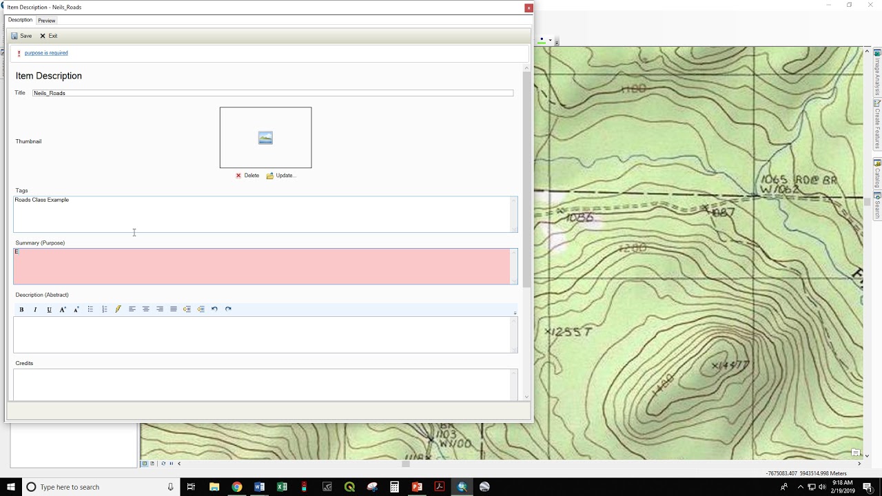 Editing Metadata In ArcMap 10.6.1 - YouTube