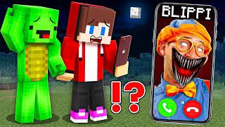 Why Scary BLIPPI Called JJ and Mikey at Night in Minecraft Challenge ? - Maizen JJ and Mikey