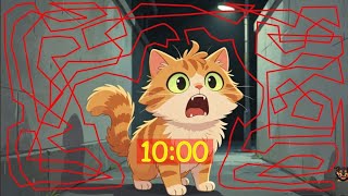 10 Minute Timer Maze Game 🐱 Cat Escape Countdown (Classroom & Study)