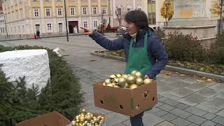 Ma délelőtt elkészült az óriás adventi koszorú a Berzsenyi téren