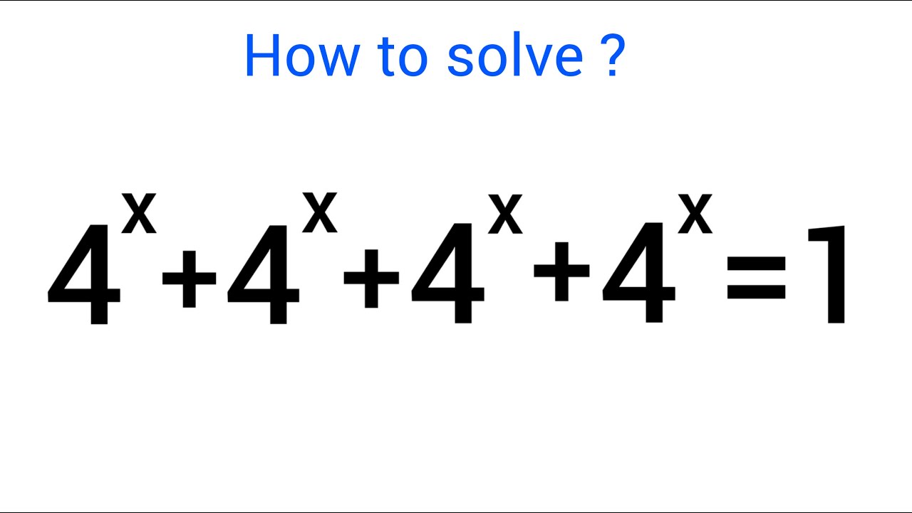 A Nice Exponents Problem Youtube