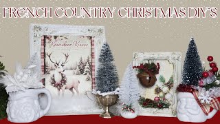 FRENCH COUNTRY CHRISTMAS DIY'S - CHRISTMAS TOWN - CHRISTMAS DIY'S WITH THRIFT STORE FRAMES & FINDS
