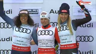 AUDI FIS Ski World Cup finals - Saalbach women's overall - Globe award ceremony, March 24, 2024