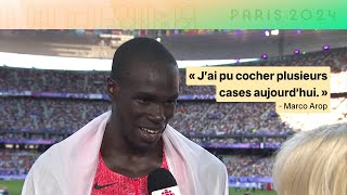 Beaucoup de fierté et de reconnaissance pour Marco Arop, en argent au 800 m