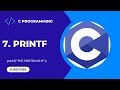 7. Printf Function | C Programming For Beginners