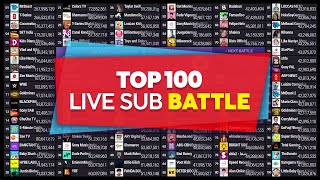 Top 100 Live Sub Battle | MrBeast, DaFuq!?Boom!, Acharya Prashant & More