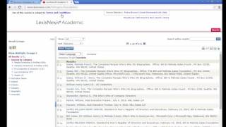 How to do a biographical search on LexisNexis Academic