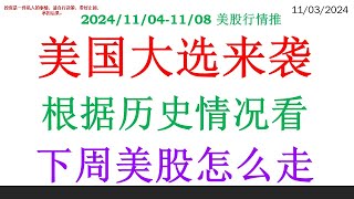 美国大选来袭, 根据历史情况看。下周美股怎么走