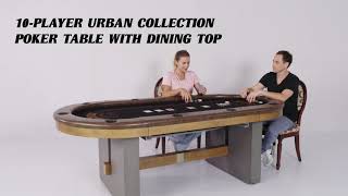 Barrington 10-Player Urban Poker Table with Dining Top