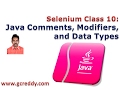 Selenium 10: Java Comments, Modifiers, and Data Types