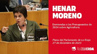 Henar Moreno sobre las enmiendas de Agricultura a los Presupuestos 2024