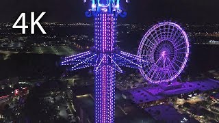 World's tallest StarFlyer at night off-ride 4K ICON Park