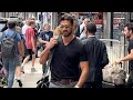 The Next 365 Days star Italian actor Michele Morrone Stops for Fans at Good Morning America in NYC