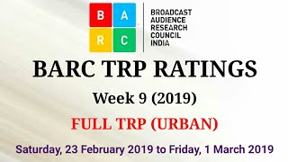 BARC TRP Ratings Week 9 (2019) : Full TRP Report