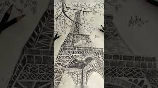 Eiffel Tower 🗼#pencildrawing #realistic #paris #artwork 😍🔥