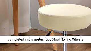 KKTONER Round Rolling Stool PU Leather Height Adjustable Swivel Drafting Work SPA Medical Salon