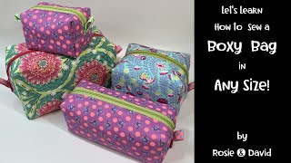 Let's Learn How to Sew a Boxy Bag in Any Size! aka Dopp Bag or Makeup Bag DIY by Rosie \u0026 David