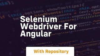 selenium webdriver for angular