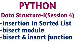 insertion in sorted list using bisect module | insertion in list using insort() & bisect() function
